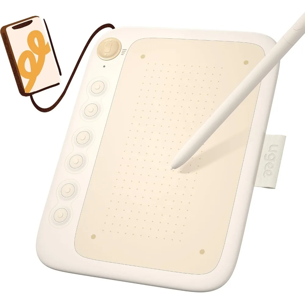 Drawing Tablet for Android with 6 Hot Keys, Portable 6.5 Writing Tablet, 16K Levels Stylus for Mac/Windows/Chrome