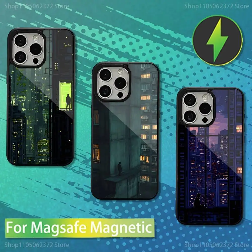 

Loneliness Art Painting Phone Case For iPhone 16,15,14,13,12,11,Pro,Max,Plus,Mini,Magsafe,Magnetic Wireless Charging Case