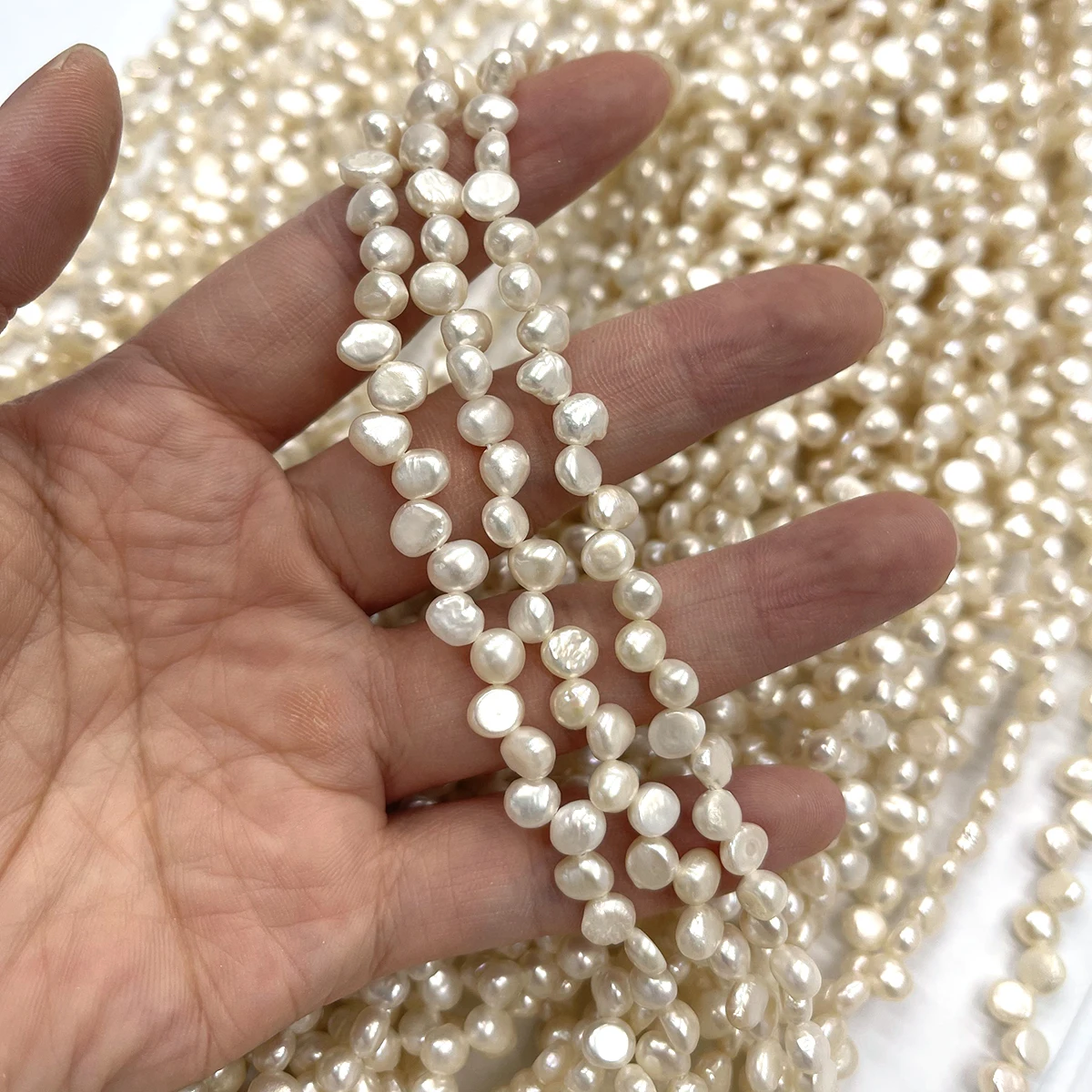 5-6mm Natural Freshwater Pearls Bead Sanqi Kong Pearl Loose Spacer Beaded for Making DIY Jewelry Necklace Accessories 36cm