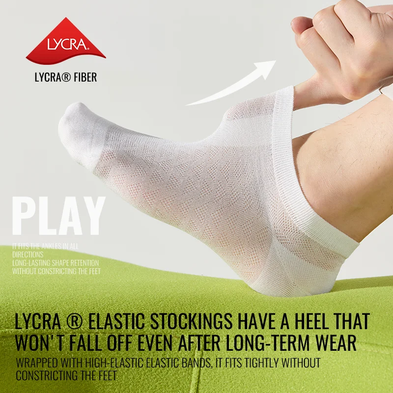 Miiow sem mostrar meia masculina de bambu curto verão fina malha respirável gelo seda tornozelo meia secagem rápida anti odor vestido de negócios meia