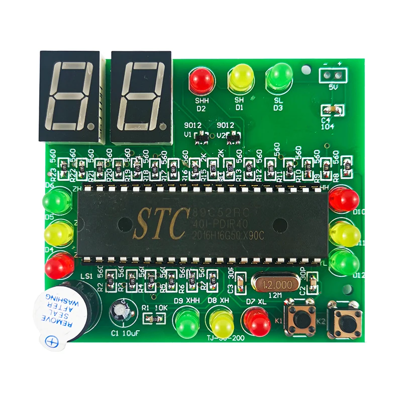 Imagem -06 - Microcontrolador Semáforo Welding Kit para Adultos Lâmpada de Sinal Inteligente Peças de Treinamento Eletrônico Faça Você Mesmo 51