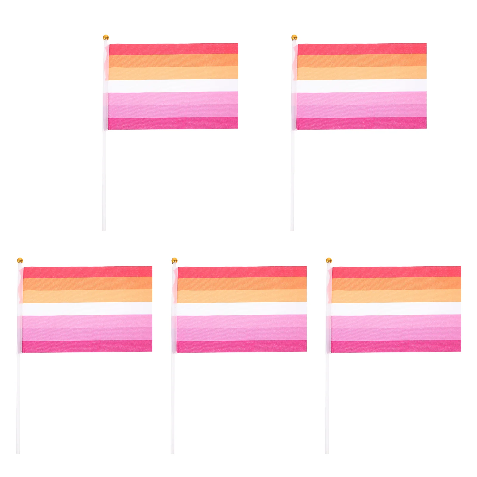 

5 Pcs Rainbow Handheld Flags Rainbow Ornament 14x21cm Lesbian Pride Flag Parade Decoration Outdoor Ornament
