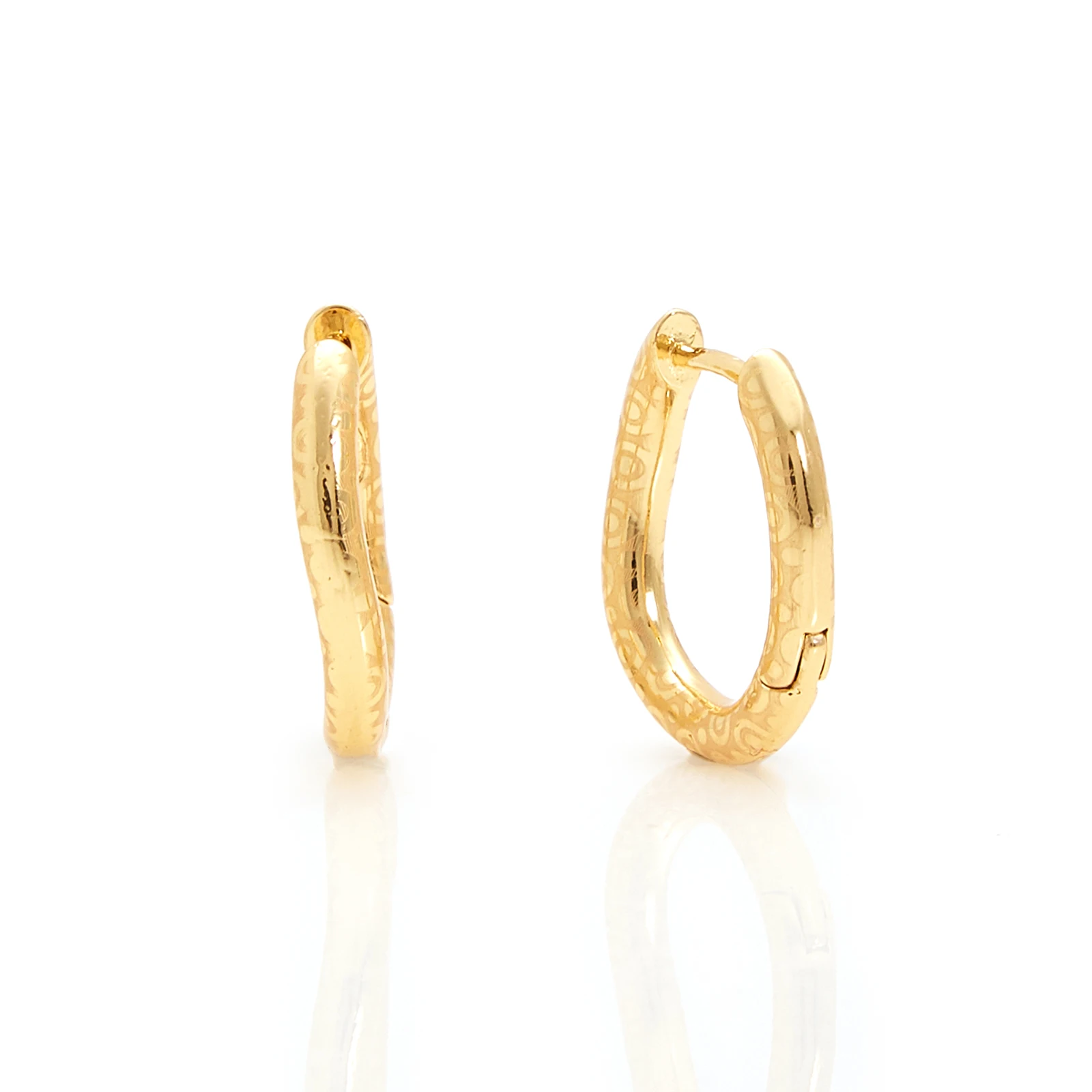 YTJX النحاس مطلية بالذهب أنيقة المرأة بسيطة على شكل حرف U أقراط مطبوعة مجوهرات اكسسوارات 2025 جديد لمحبي هدية الكريسماس