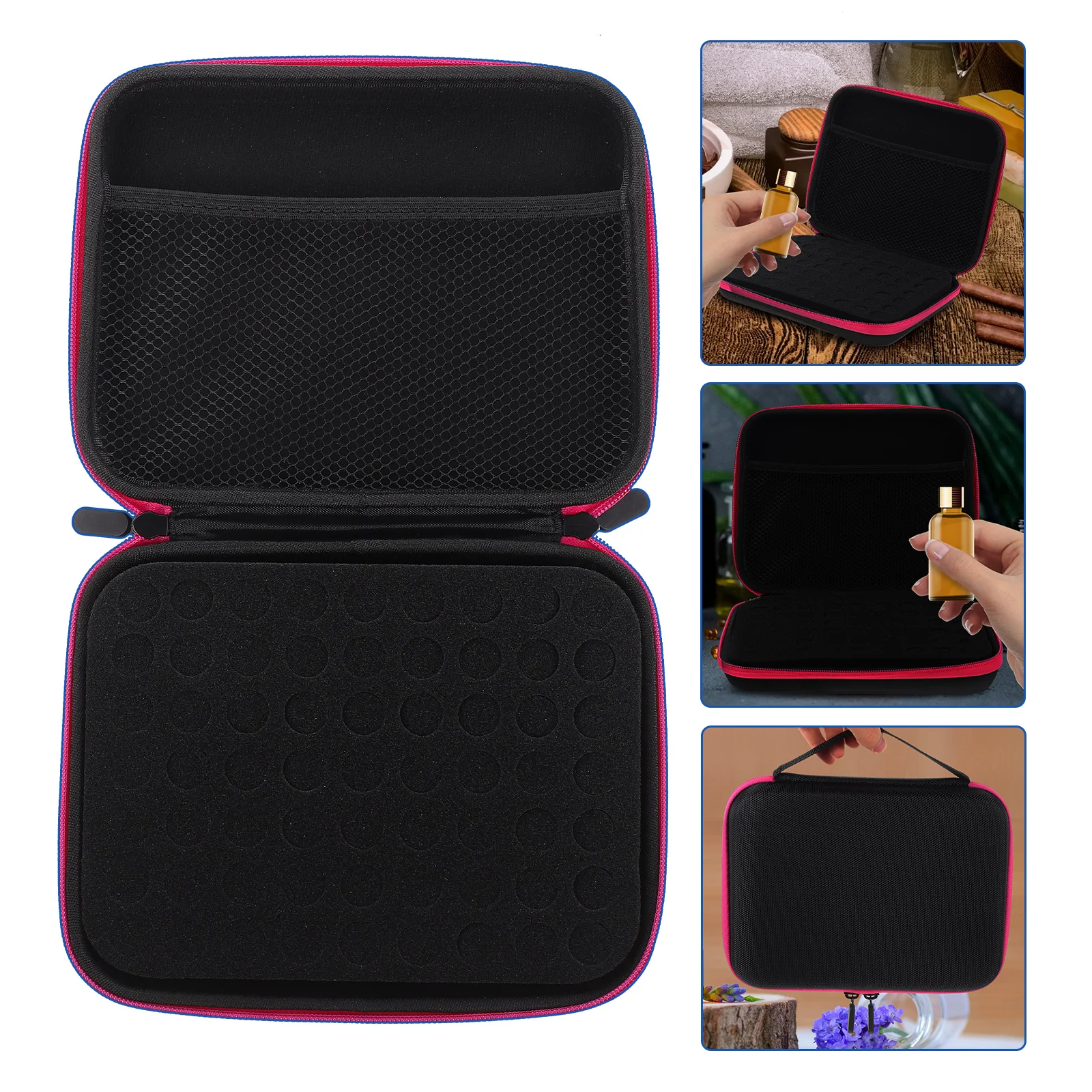 

Essential Oil Bottle Holder Storage Case Portable Nail Polish Organizer Bag Compartment Travel Home Office Gift For Women