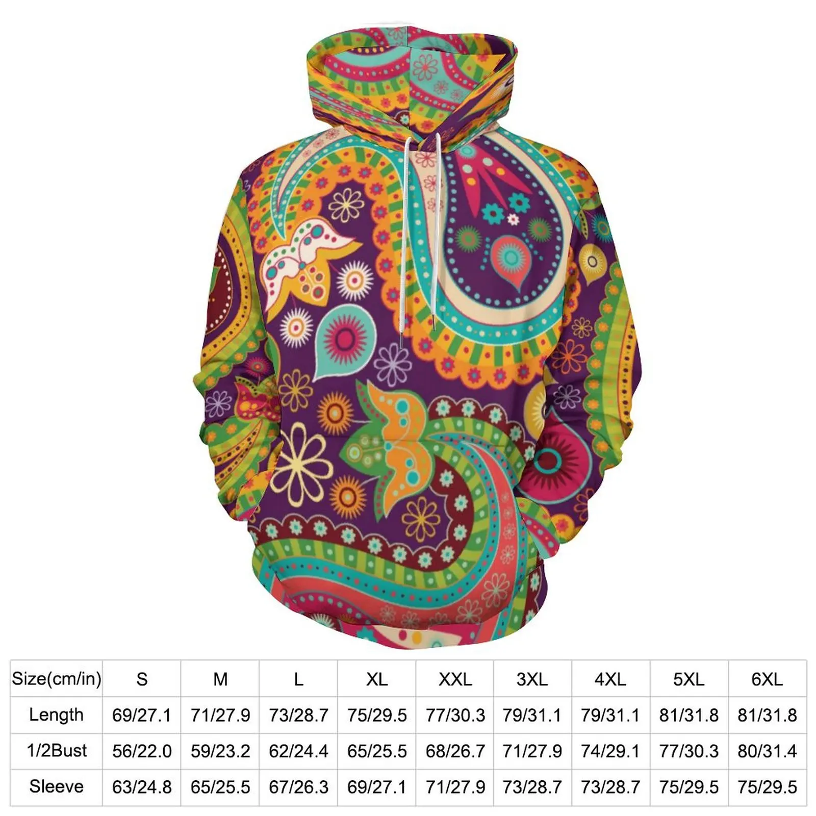 Retro Hippie Casual Hoodies Paisley Bandanna Kawaii Hoodie Unisex Long-Sleeve Street Fashion Pattern Loose Oversized Sweatshirts