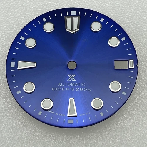 Imagen 2 del producto Esfera de reloj mecánico de 28,5 mm, nueva, NH35/NH36, con calendario simple, luz nocturna verde, con logotipo, para relojes Seiko.