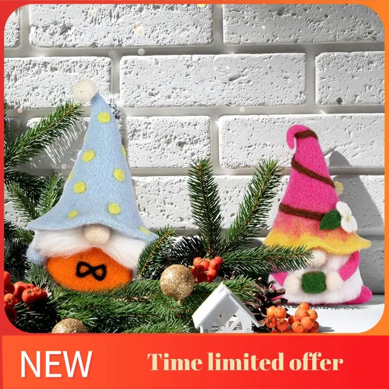 

Faceless Gnome Needle Felting Kit For Beginners With Felting Needles,Finger Cot,Felt Cloth,Foam Table,Tool