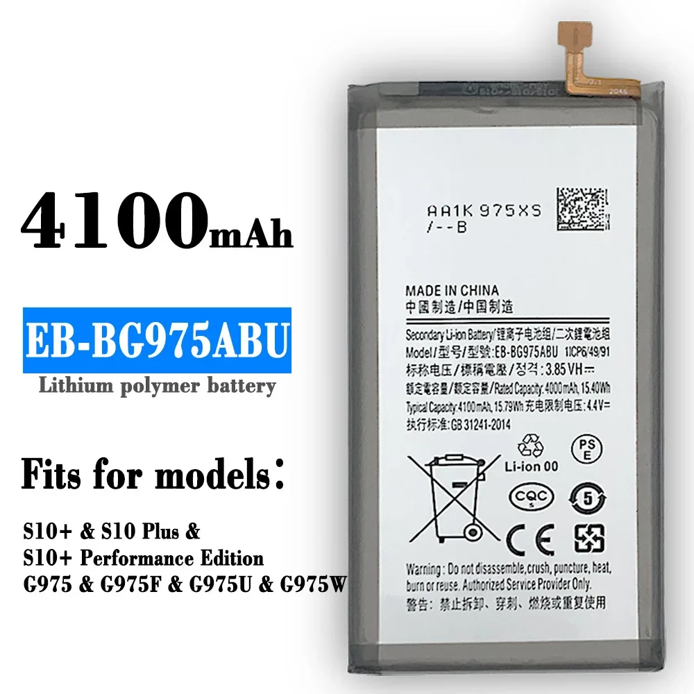 

EB-BG975ABU 4100mAh Battery For SAMSUNG Galaxy S10 Plus S10+ SM-G975F/DS SM-G975U G975W G9750 Mobile Phone