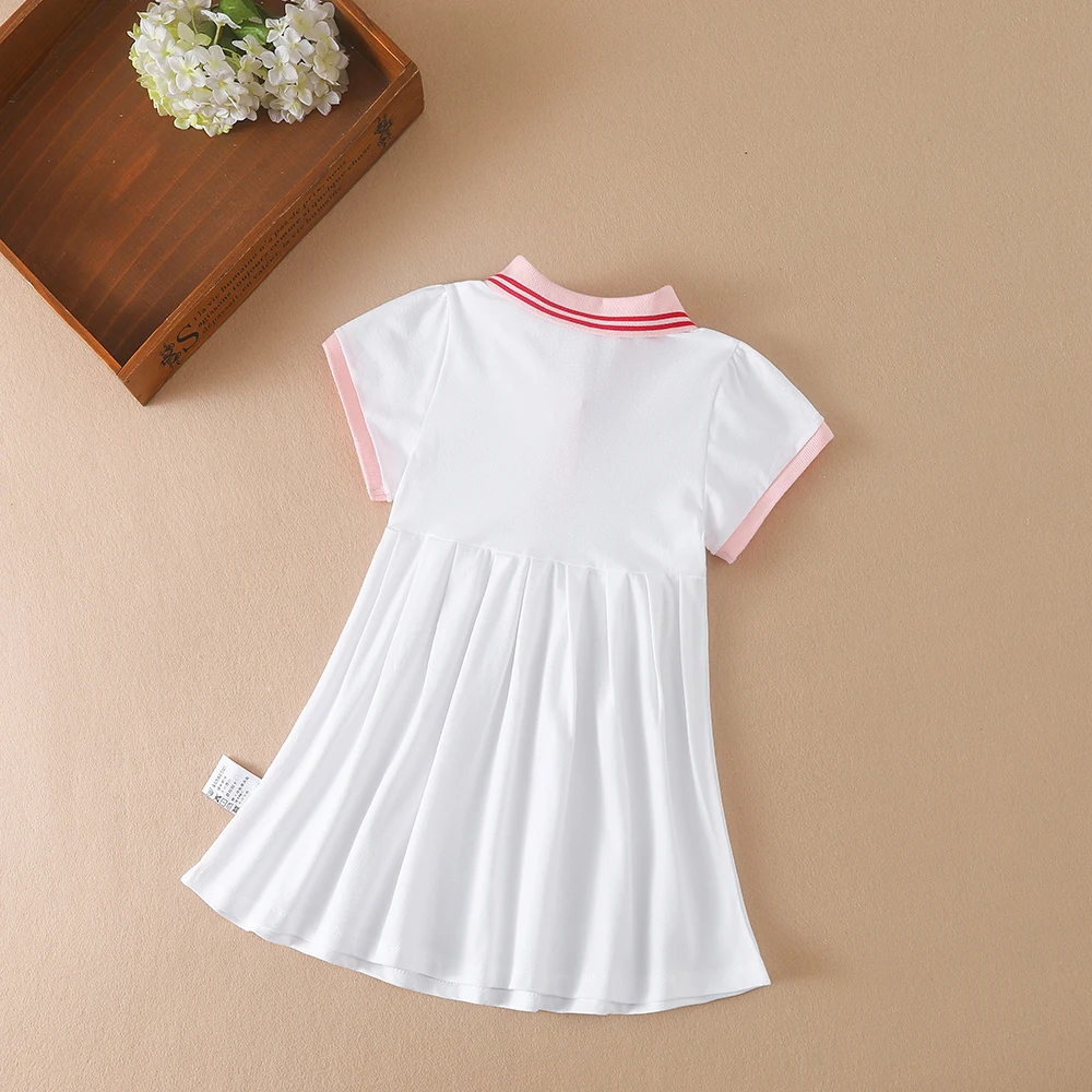 Children Dress Summer Turn-Down Collar Kids Girls Clothes Fashion Cute Toddler Baby Girls Clothing Summer Dress Girl