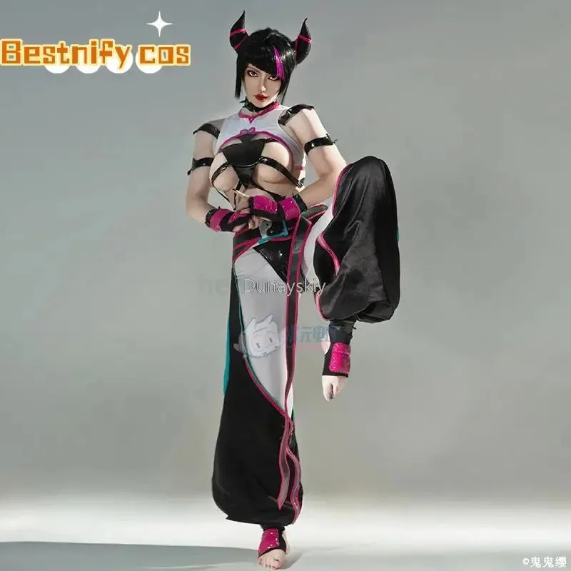 2025 11 شارع مقاتلة SF المرأة هان جوري تأثيري حلي سترة وسراويل مع قفازات حزام هان جوري شعر مستعار حفلة الهالوين Disgui