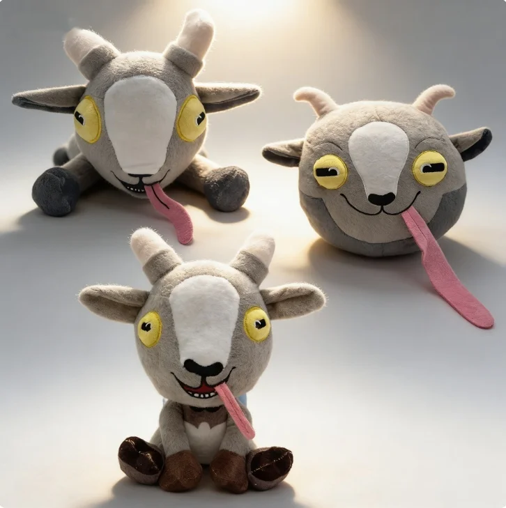 

Goat Simulator Plush Gray Goat Stuffed Toy Long Tongue Cute Cartoon Animal Doll Home Decor Birthday Gift For Kids Boys Girls