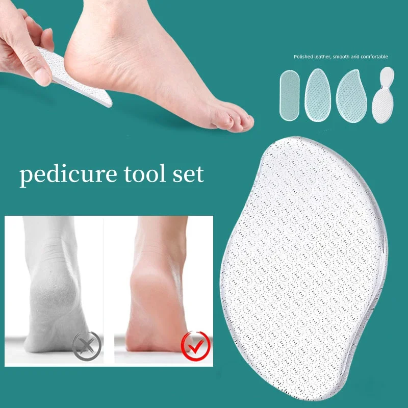 2 pçs nano vidro dupla face moedor de pé conjunto pés pele morta removedor de calos duros esfoliante fricção pedicure ferramenta kit de cuidados com os pés