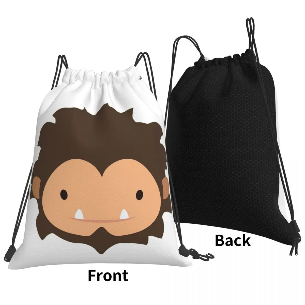 Sneaky Sasquatch Big Head Backpacks Multi-function Drawstring Bundle Pocket Shoes Bag Book Bags for Travel Students