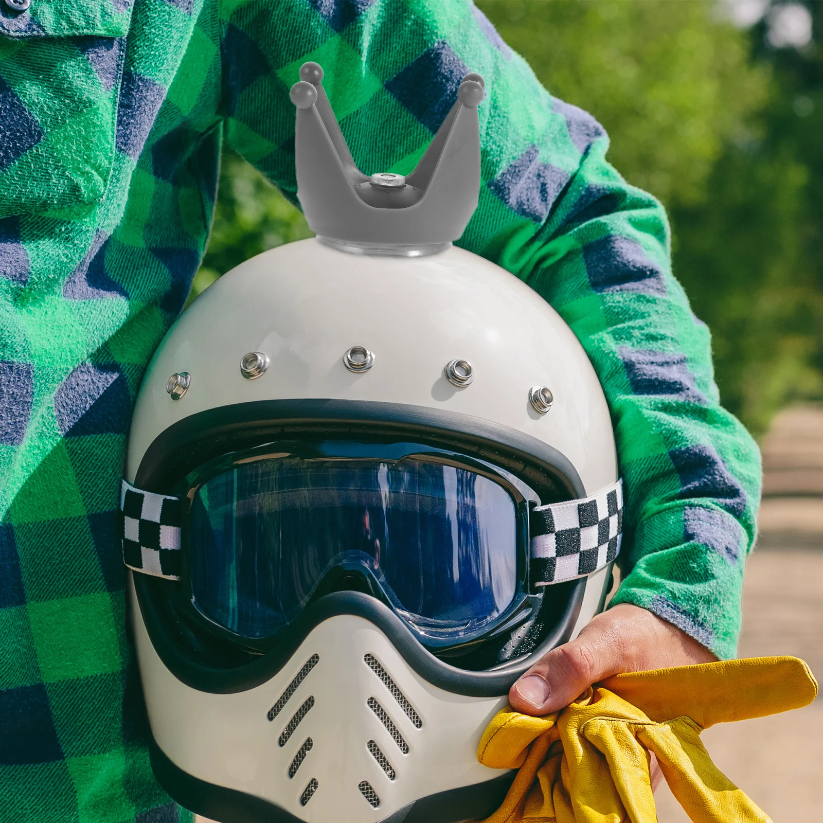 

Motorcycle Decor Suction Mount Mini Ornament Universal Accessories for Bike Ski Riding Helmets Decorative