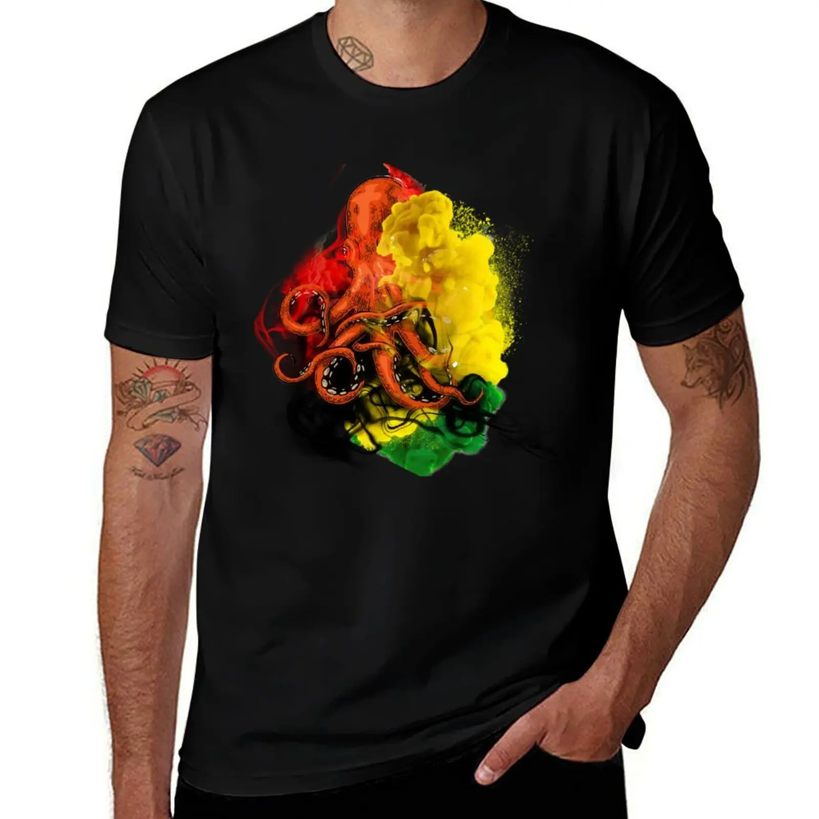 

Reggae Octopus Inked T-Shirt t shirt personalised t shirts for man pack cotton T-Shirt