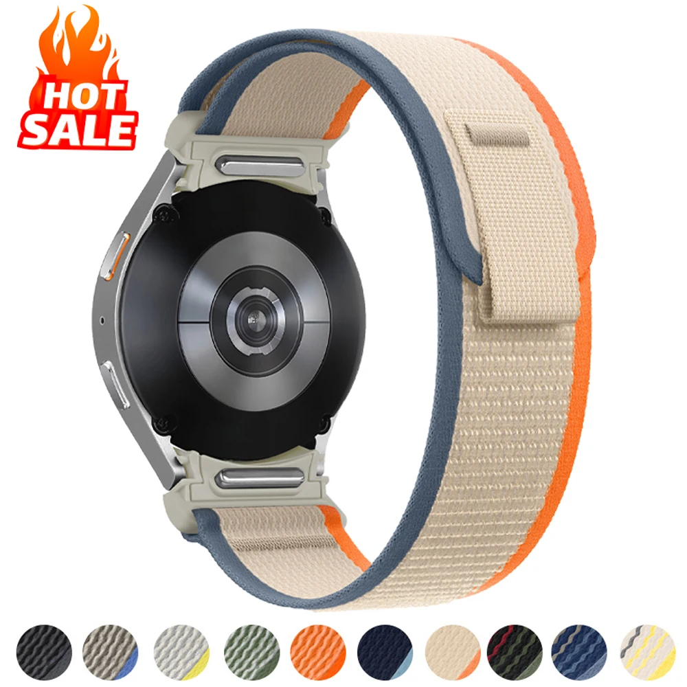 Pasek z pętlą szlakową do zegarka Samsung Galaxy 7 6 5 4 44 mm 40 mm/FE/5 Pro 45 mm Nylonowa bransoletka correa watch6 classic 47 mm 43 mm Pasek