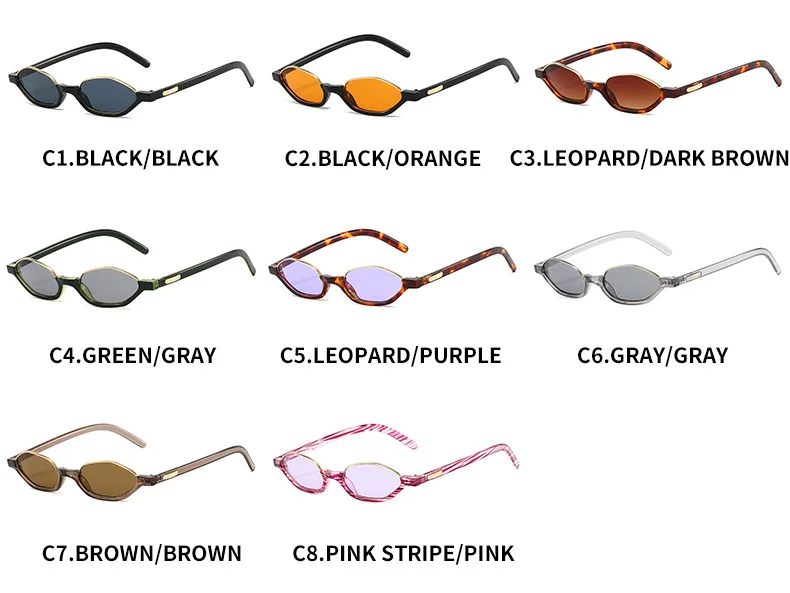 Halbrahmen Designer Kleine Sonnenbrille Damen Cat Eye Neue Mode Sonnenschutz UV400 Sonnenbrille Marke – Detail 6