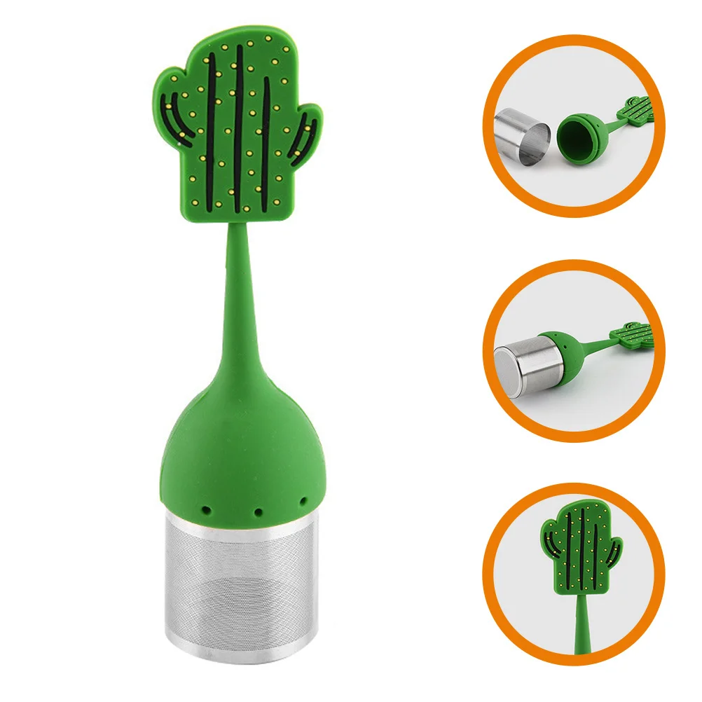 

Cactus Shaped Silicone Tea Infuser Stainless Steel Loose Leaf Strainer Filter for Home Kitchen Office Loose Tea Strainer