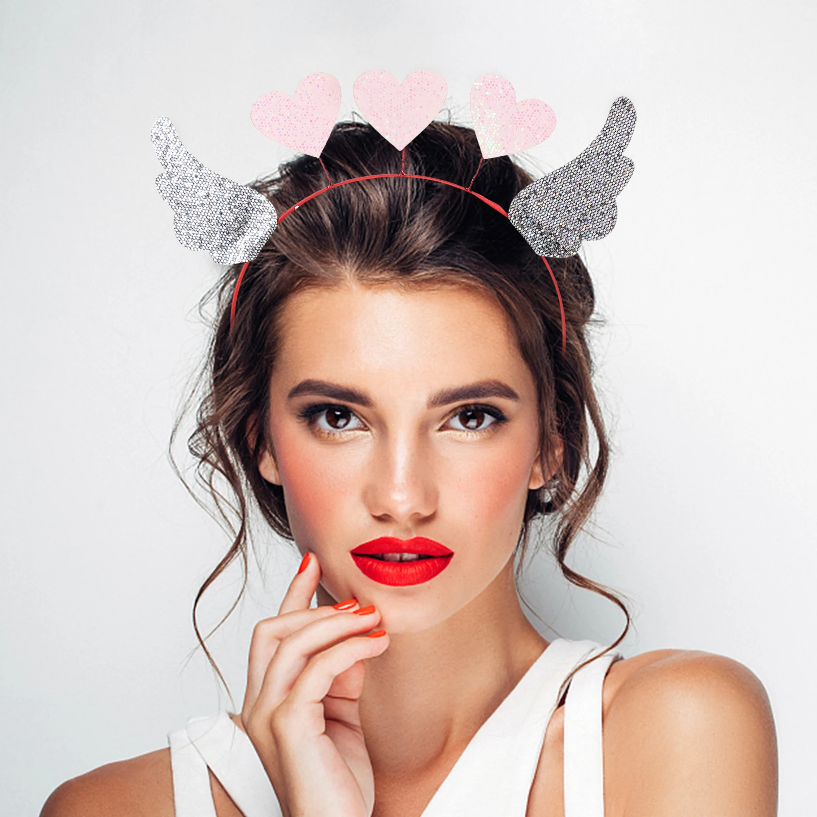 

Heart Headbands For Adults Party Headdress Women Valentine Hair Band Festival Headpiece Decor