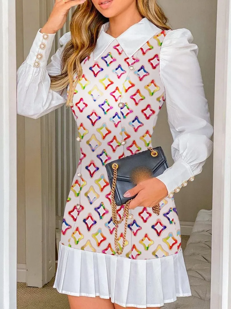 Mini vestidos femininos moda elegante fino ajuste manga longa escritório robe sexy lapela faculdade viajando festa de formatura banquete clube vestido