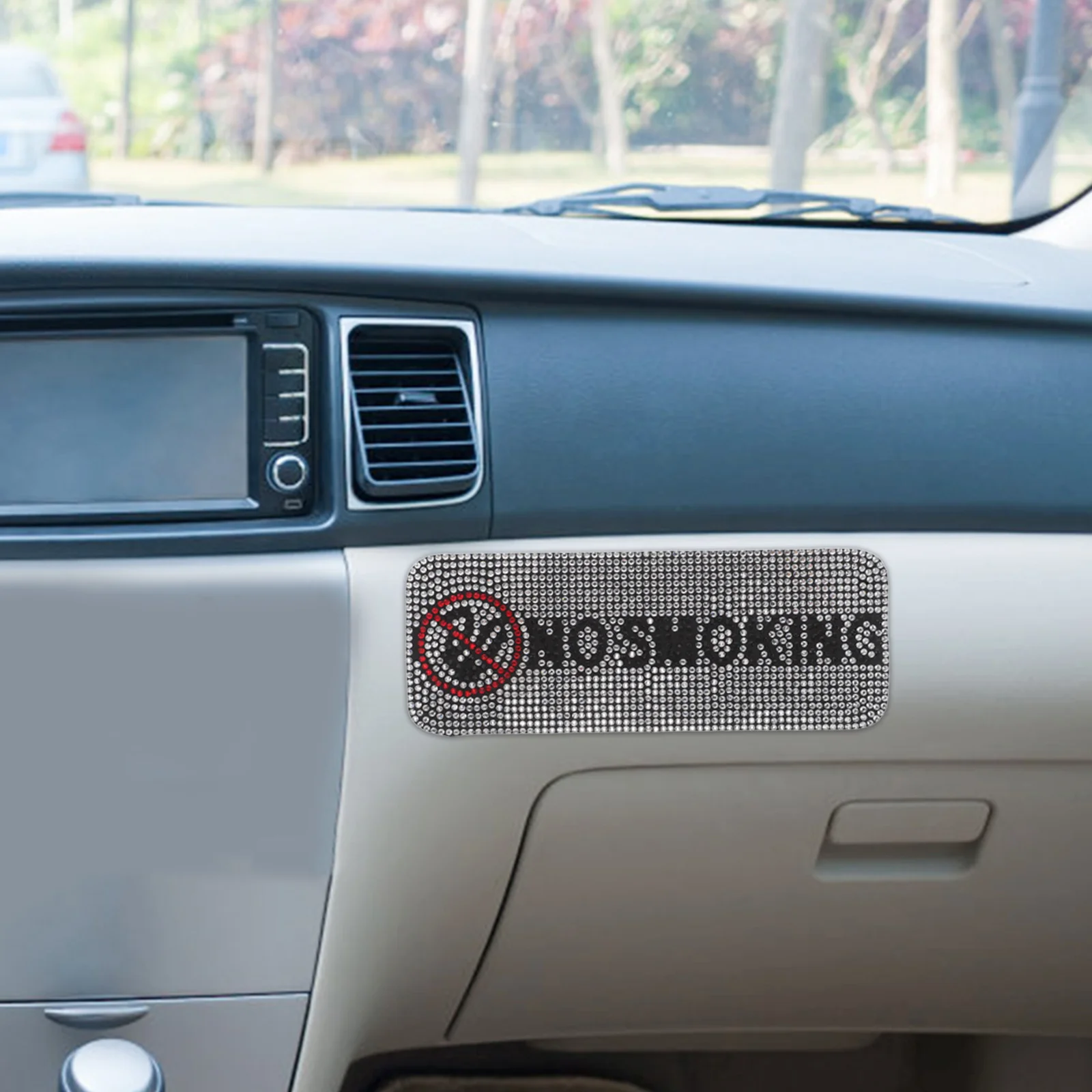 

Self Adhesive No Smoking Sticker Rhinestone Design Waterproof for Car Interior Office Retail Store Window Door Decal