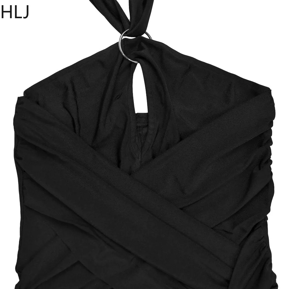 HLJ مثير الجوف التدريجي ضمادة المرقعة ثوب بودي كون المرأة الرسن أكمام عارية الذراعين السروال القصير الإناث الشارع الشهير وزرة جديد