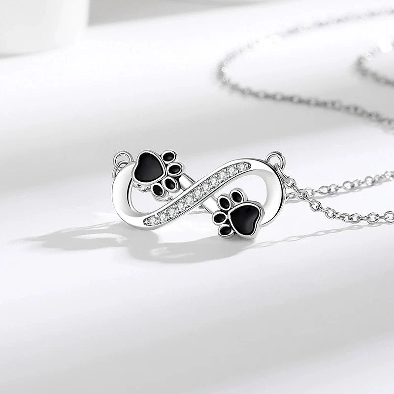 Cross Border Hot Selling Unlimited Love Dog Paw Necklace for Women High-end European and American Fashion Necklaces KOFSAC