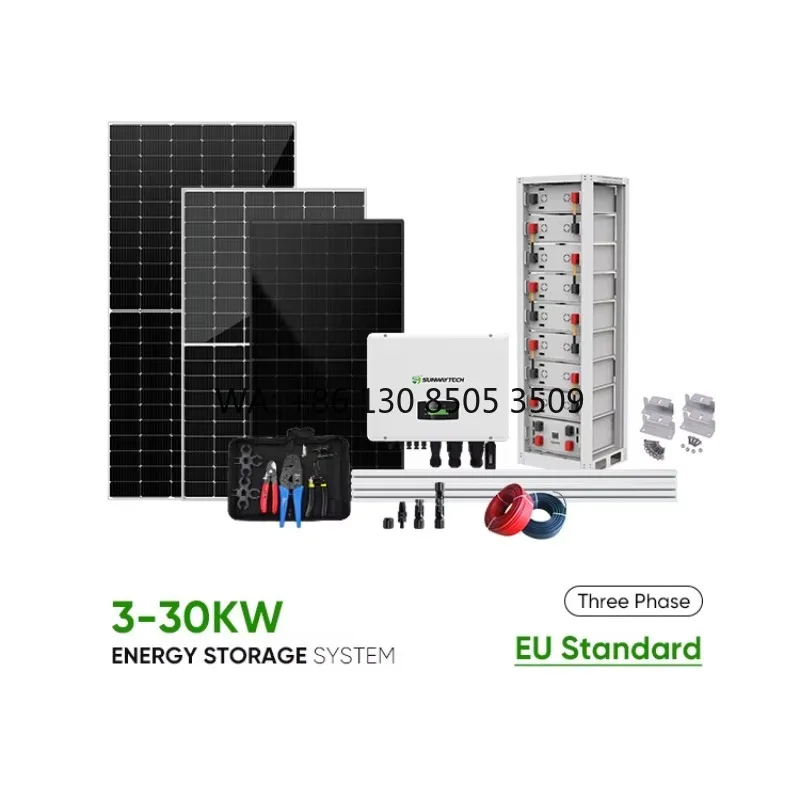 Complete Set of Solar Panels 5kw 10kw 20kw Hybrid Solar Battery Energy System 10kwh 20kwh 30kwh Lithium Batteries for Home