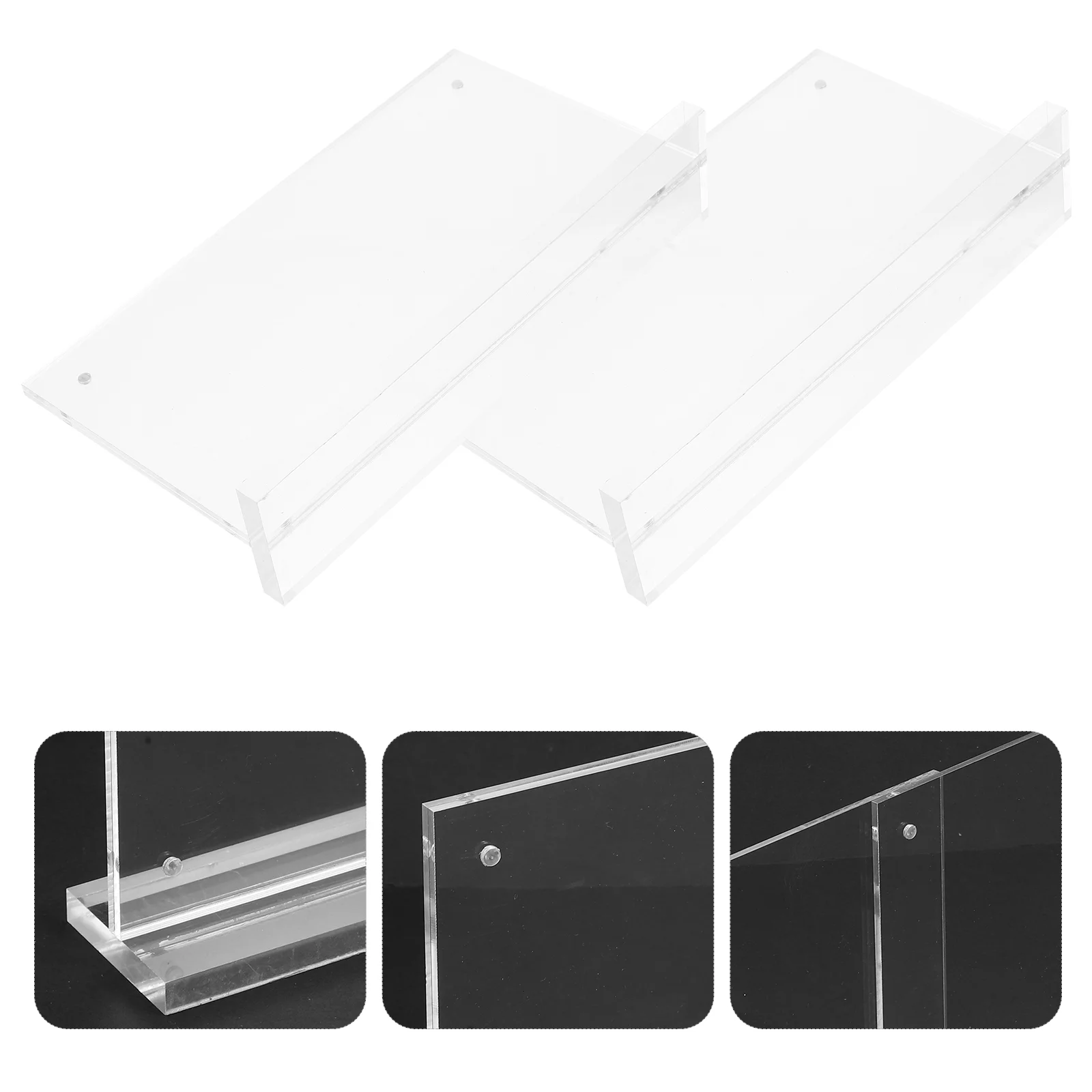 

2 Pcs Transparent Banknote Display Rack Menu Stand Monitor Stands Photo Holder Desktop Tabletop Sign The Label Acrylic