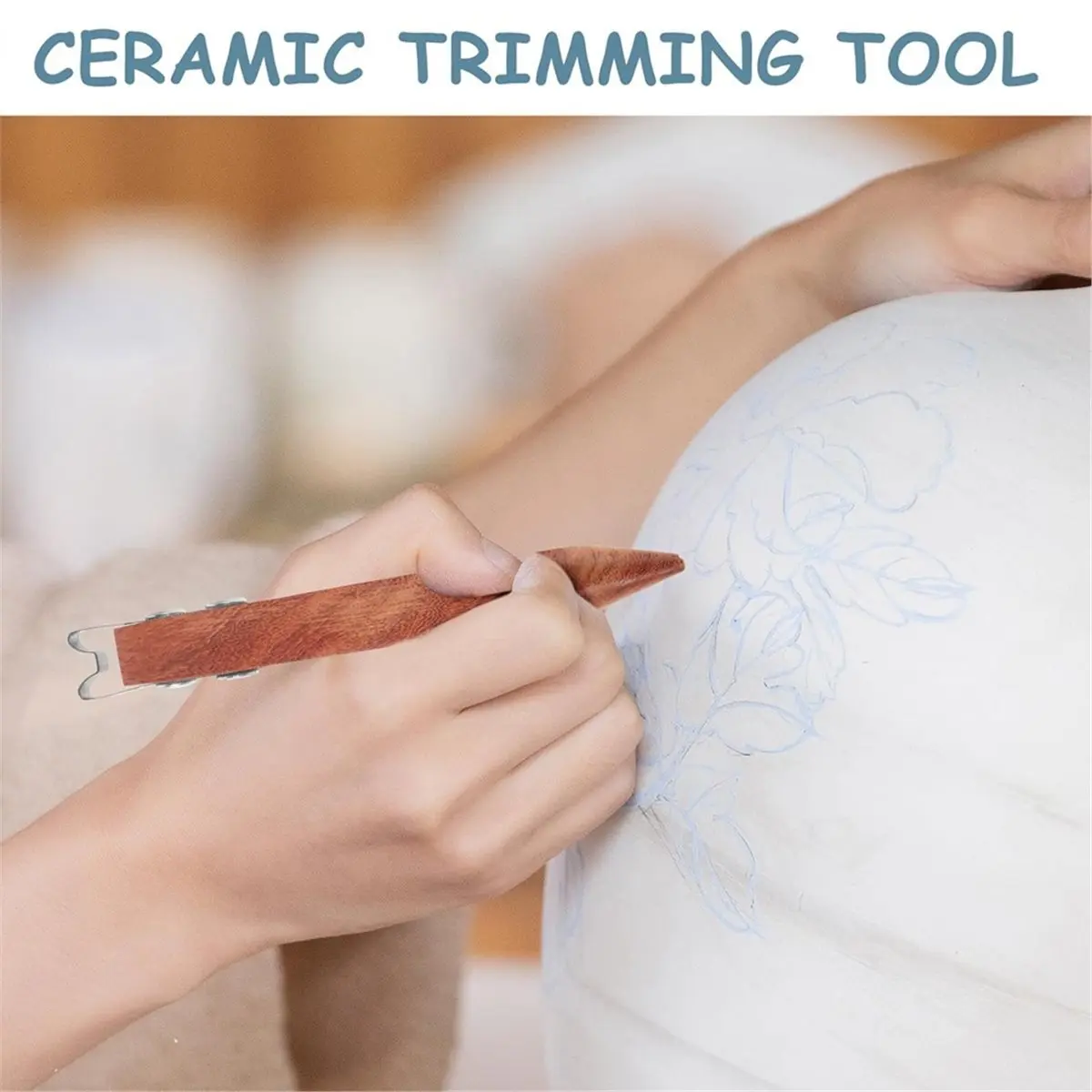 Pottery Clay Foot Shaper and Trimming Tool Ceramic Sculpting Modeling Tools for DIY Clay Sculpture Bottom Rim Shaping