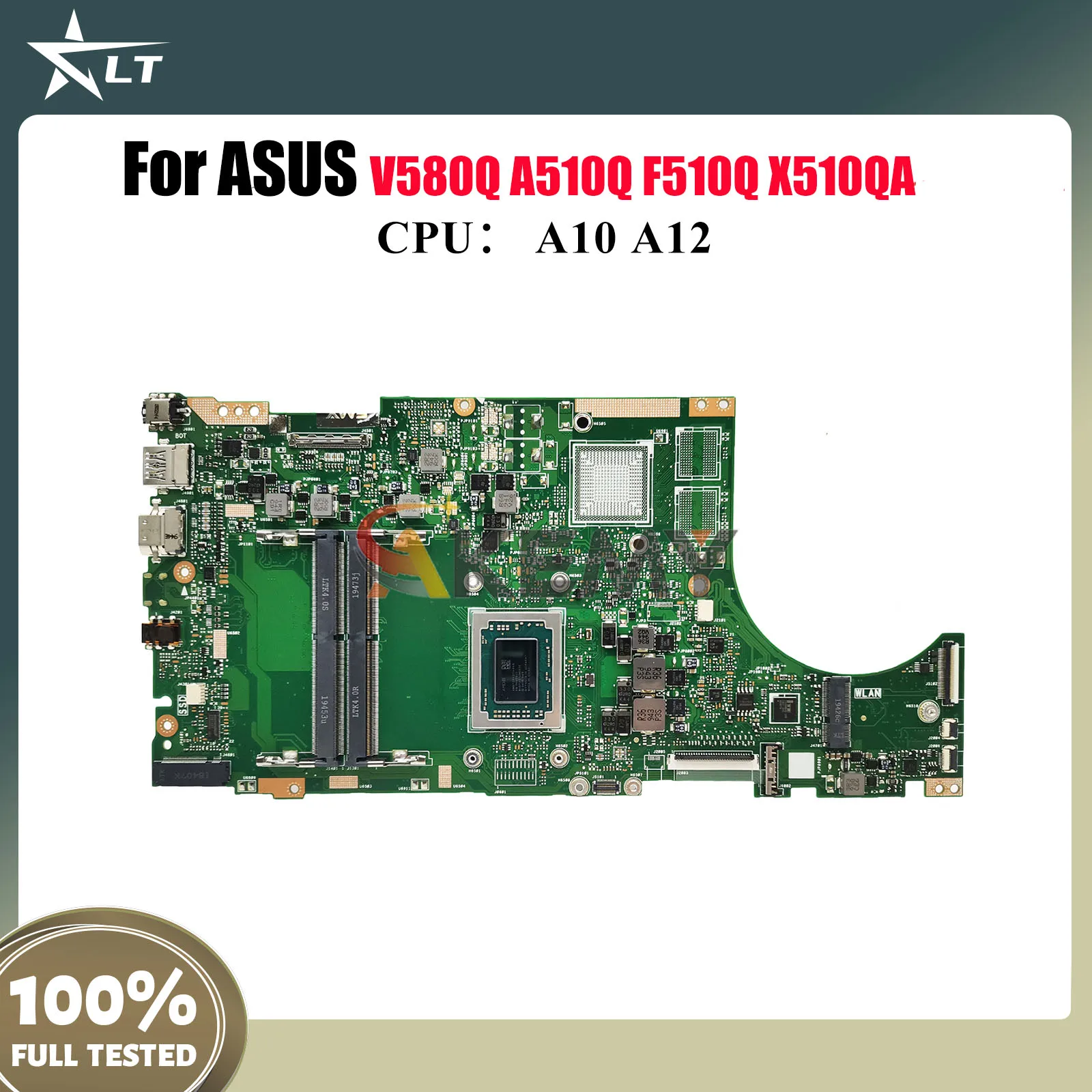 

X510QR Laptop Motherboard For ASUS VivoBook A510Q X510QA F510Q X510Q X510QR V580Q Mainboard With A10 A12 CPU 100% tests OK stk