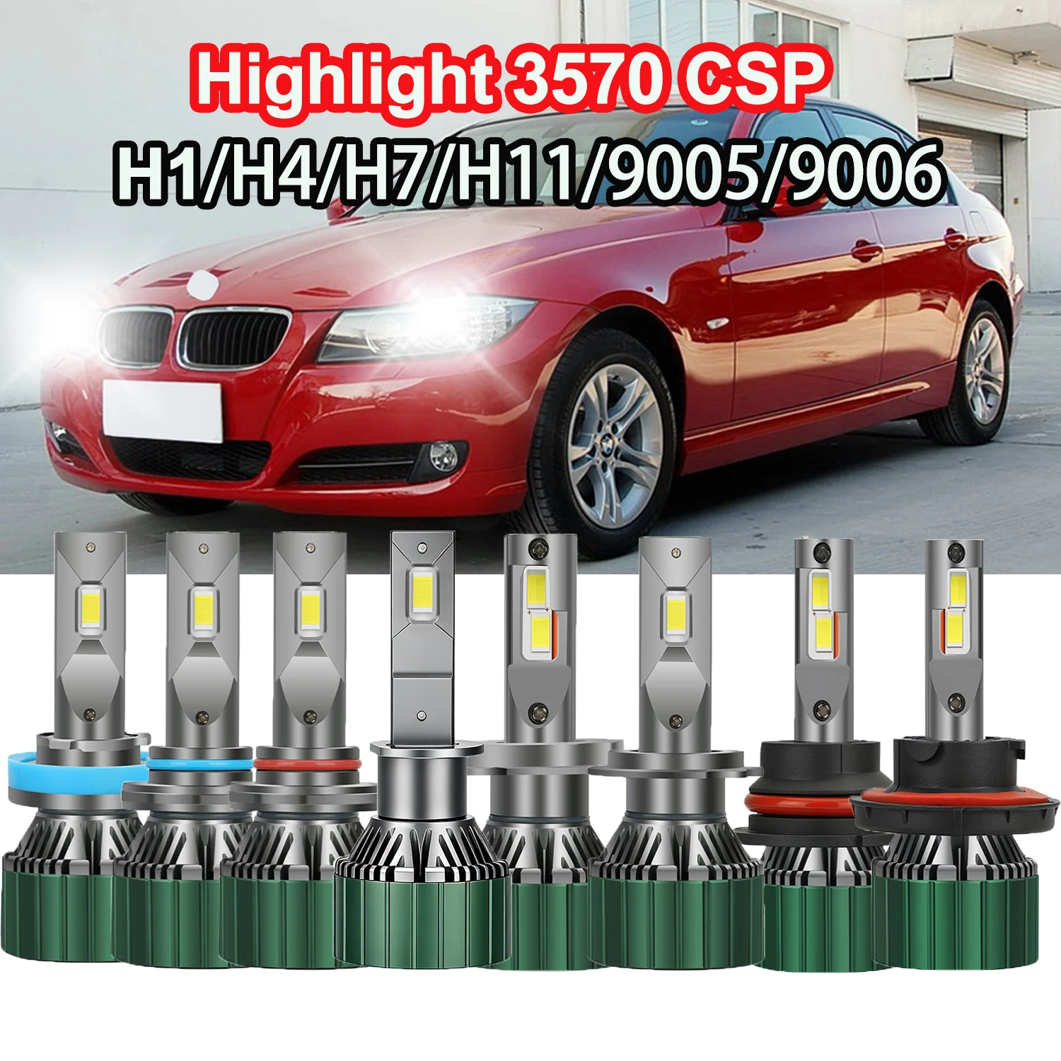 

Автомобильные светодиодные фары высокой мощности Canbus Turbo с внешним драйвером 6000K, 12В, H1 H4 H7 H11 9005 9006 9007 H13