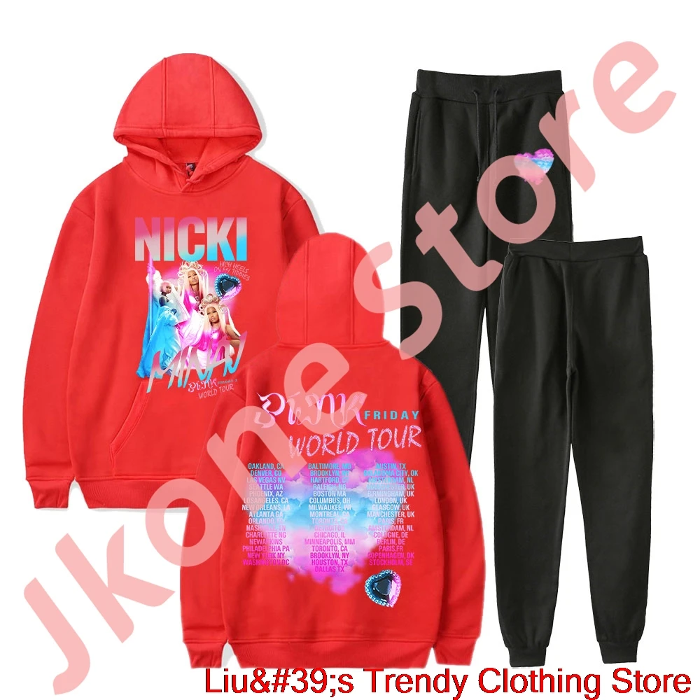 Nicki Minaj GAG City World Tour com moletons masculinos e femininos, moda casual, moda streetwear, rosa Friday 2 Merch, logotipo PF2