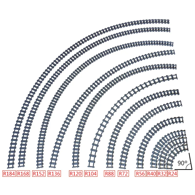 

Многоугольный изогнутый поезд, железная дорога, сделай сам, сцена, строительные блоки, MOC, кросс-трековые кирпичи, игрушки, железнодорожный автомобиль, совместимый с LEGO