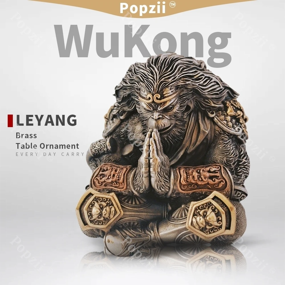 LEYANG WuKong White Copper Brass Carving Handmade Polished Aged EDC Table Ornament Adult Sensory Toys Cool Gadget