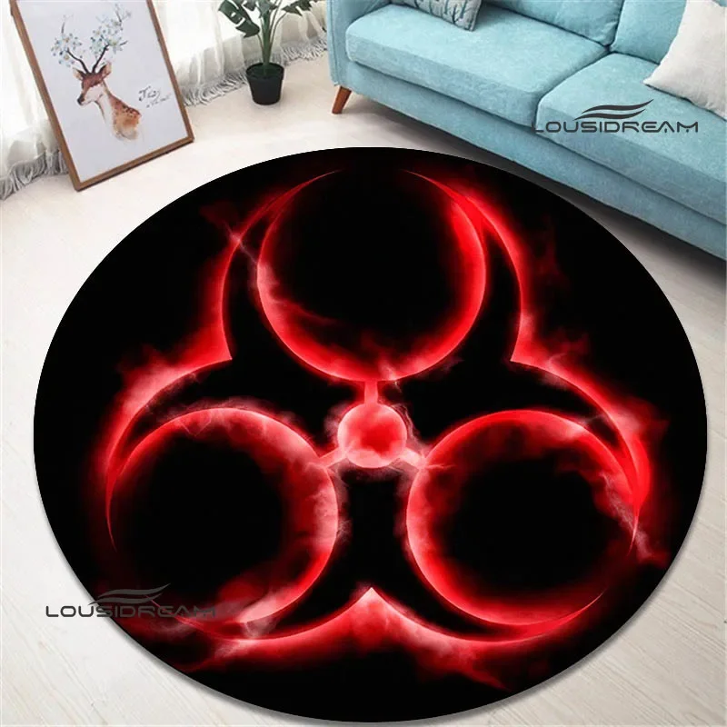 R-Resident Evil Umbrella printed round carpet living room bedroom beautiful carpet non -slip door pad floor mats birthday gift