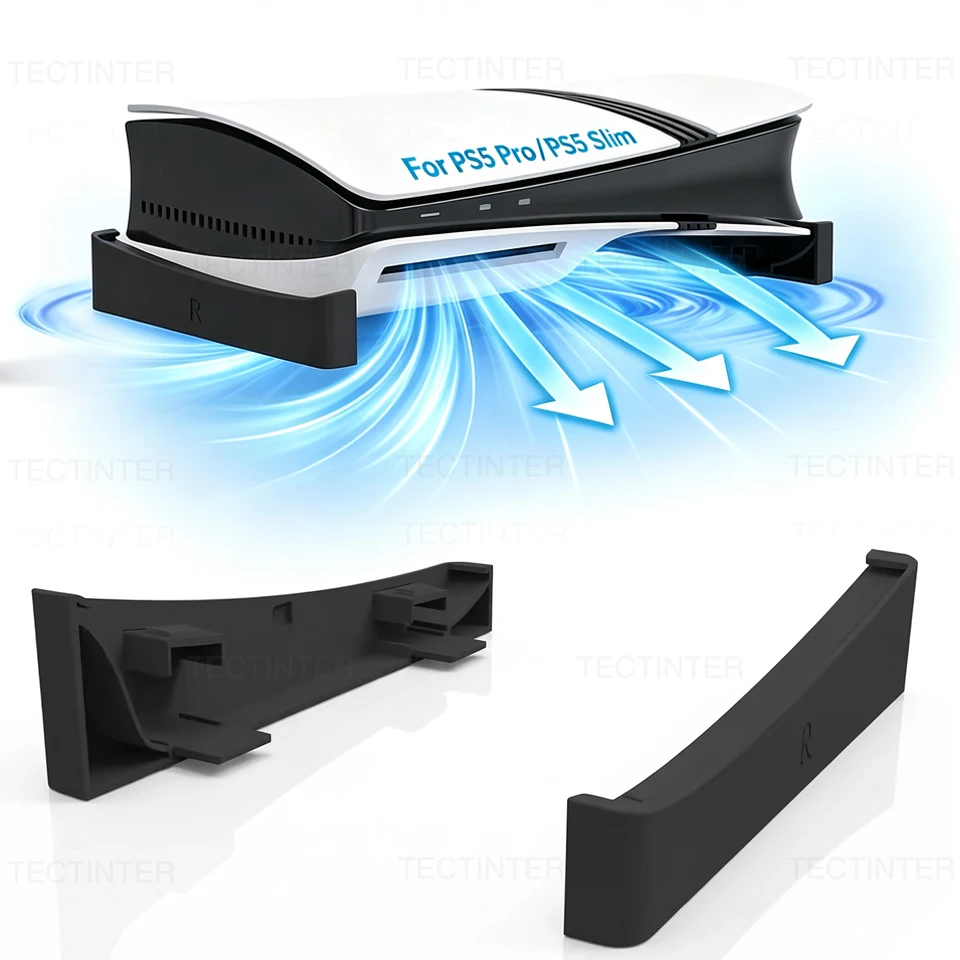 2PCS Cooling Horizontal Base Bracket Stand for PS5 Slim/Pro Disc & Digital Edition Console Dock Mount Holder for PS5 Accessories