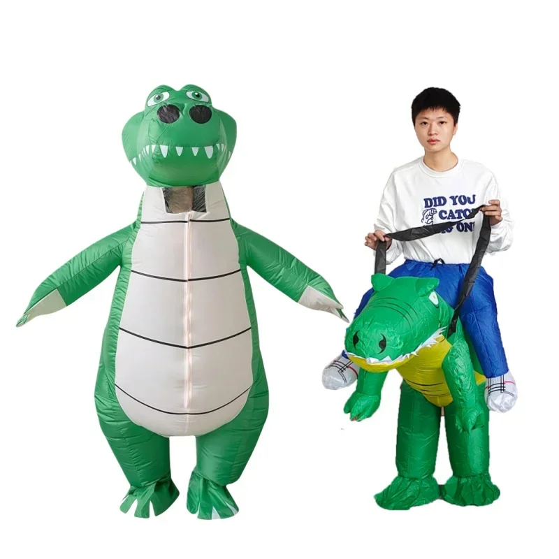 Aufblasbares Krokodilkostüm für Erwachsene, aufblasbares Krokodilkostüm, Wald-Halloween-Weihnachts-Maskottchen, Anime-Party-Cosplay-Kostüm