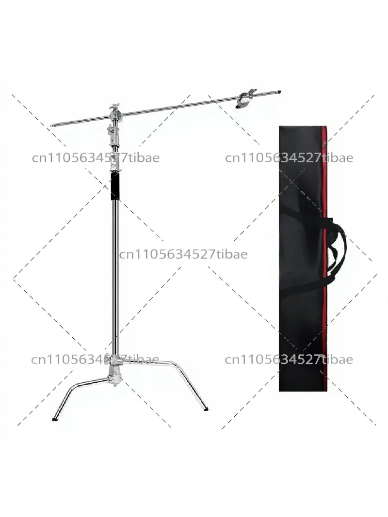 C-Shaped Magic Leg Lamp Stand, Stainless Steel Tripod Photography Flash Stand with Crossbar for Film and TV Lighting - view 6