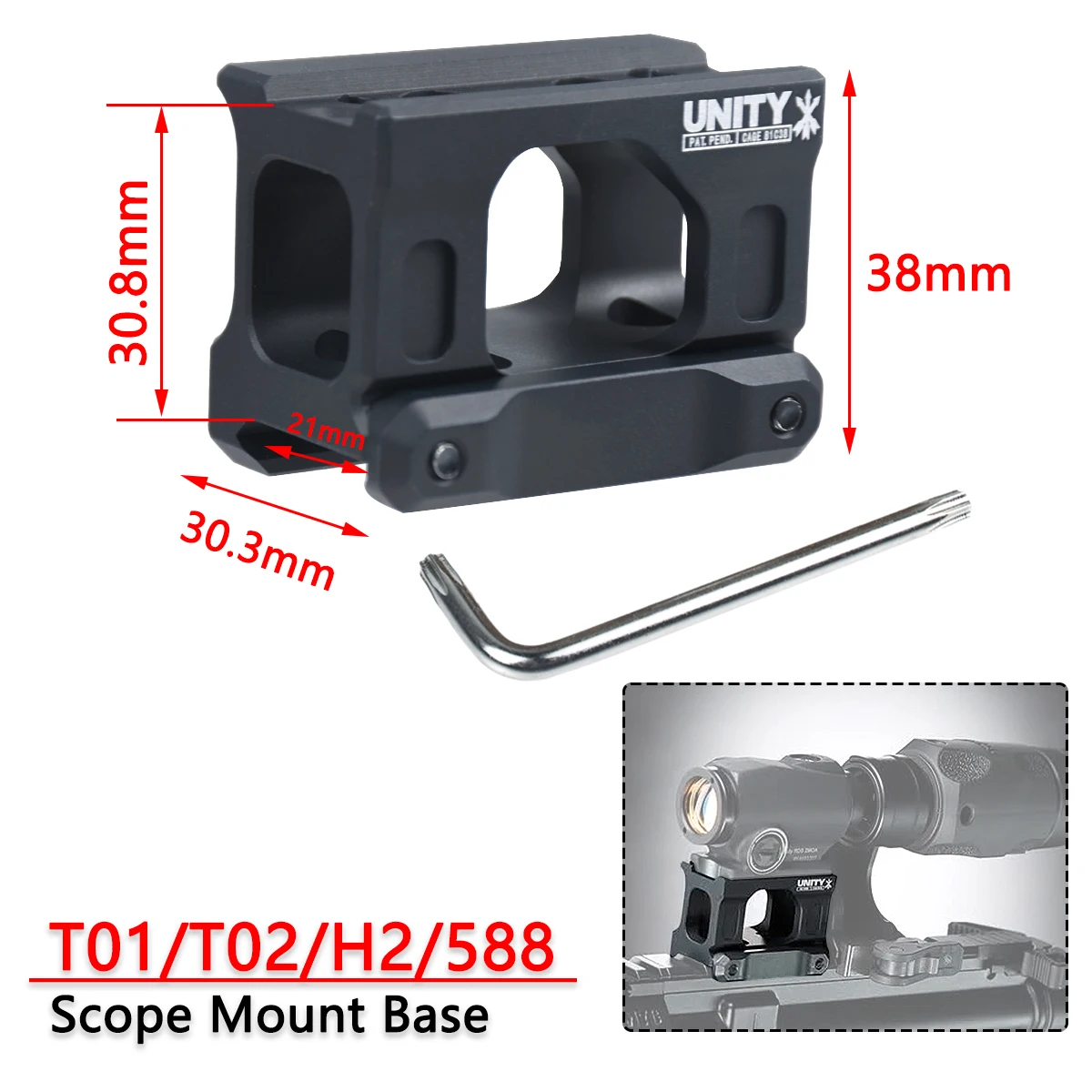 T01 Red Dot UNITY Fast Riser Mount T02 R5 Offset Mount 45 ° Seitliche Halterungen Optikhalterung RM Red Dot Sight Scope Universal Base – Detail 34