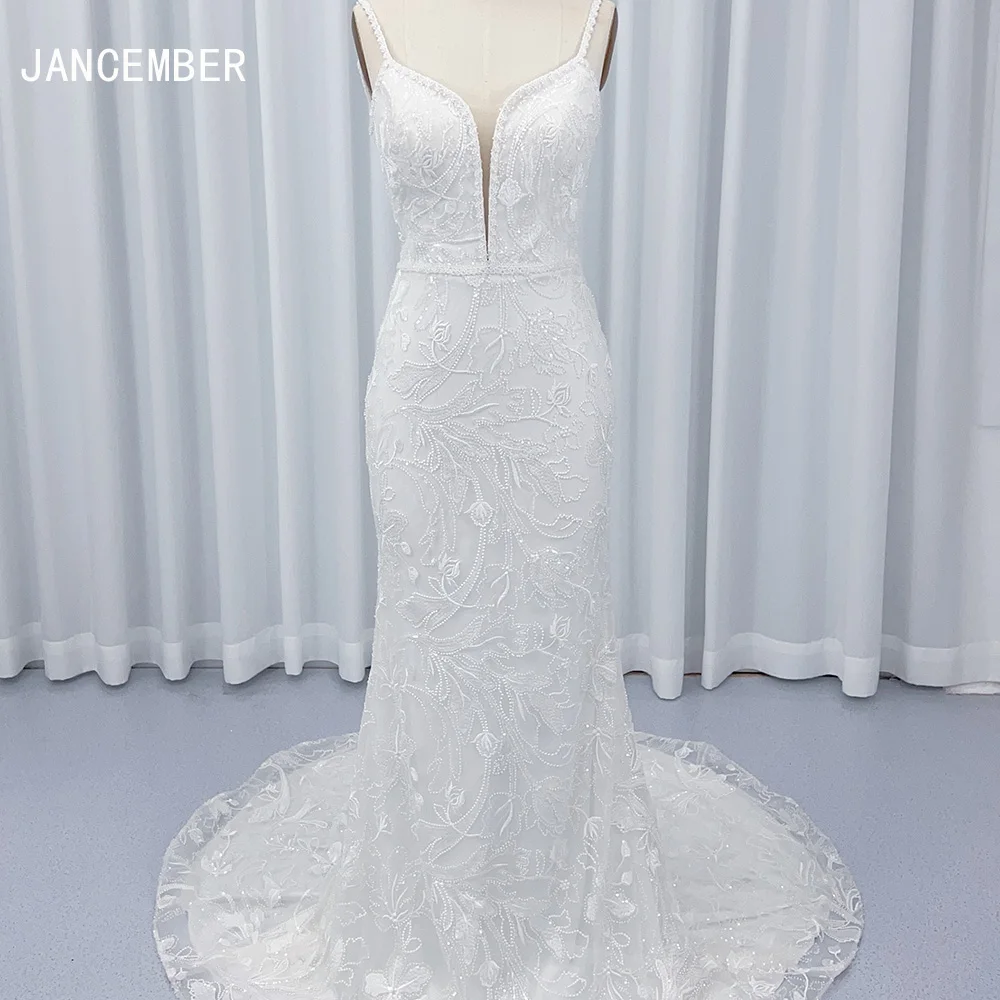 Jancember Simple A-line Wedding Dresses 2024 Chiffon Bride Party Gowns Lace Custom Bridal Robe De Mariee vestido de noiva