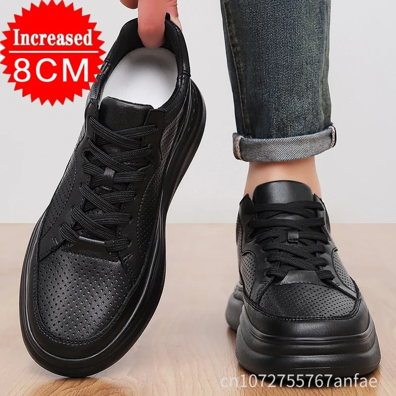 男性用身長アップシューズ-スニーカー-8cm-スポーツカジュアル-インヒールシューズ-ビッグサイズ-38-45