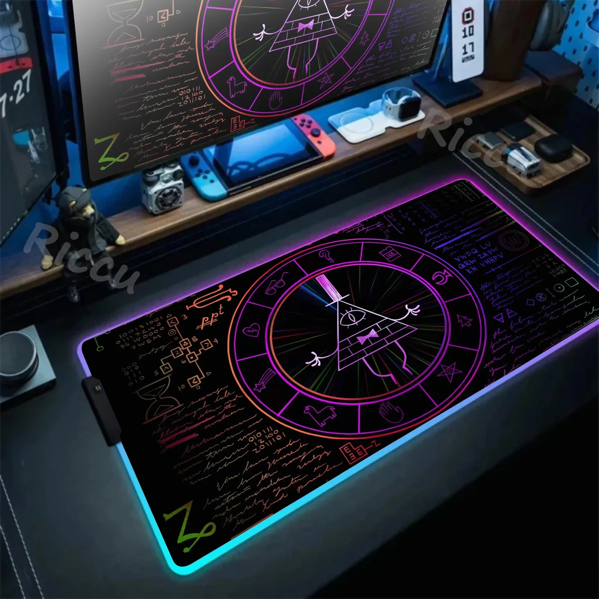 

RGB Mouse Pad Gravity Fall Anime Mats Computer Accessories Desk Mat Game Mousepad Xxl Office Gaming Gamer Deskmat Large Desktop