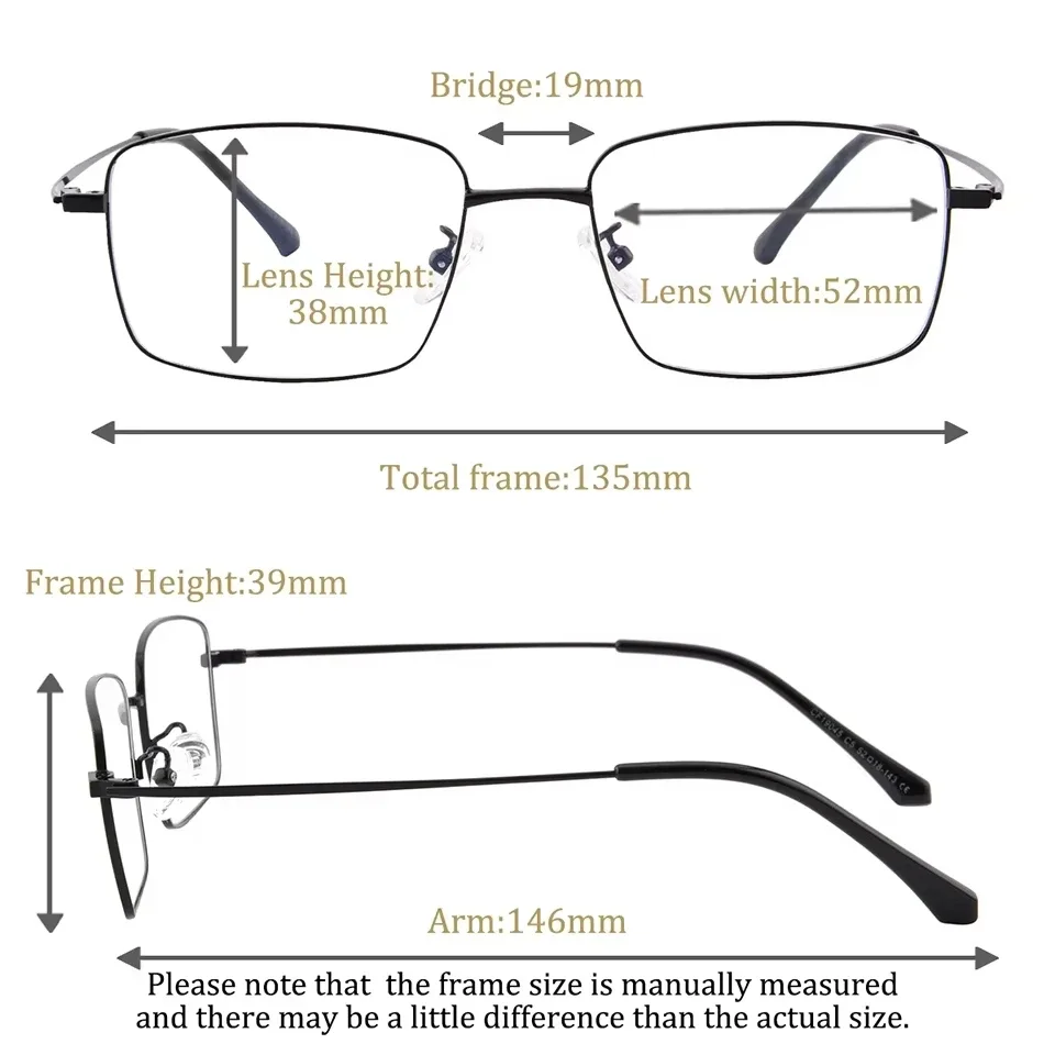 SHINU Prescription glasses men small size Photochromic Progressive Multifocal Reading Glasses See Far And Near Metal Frame