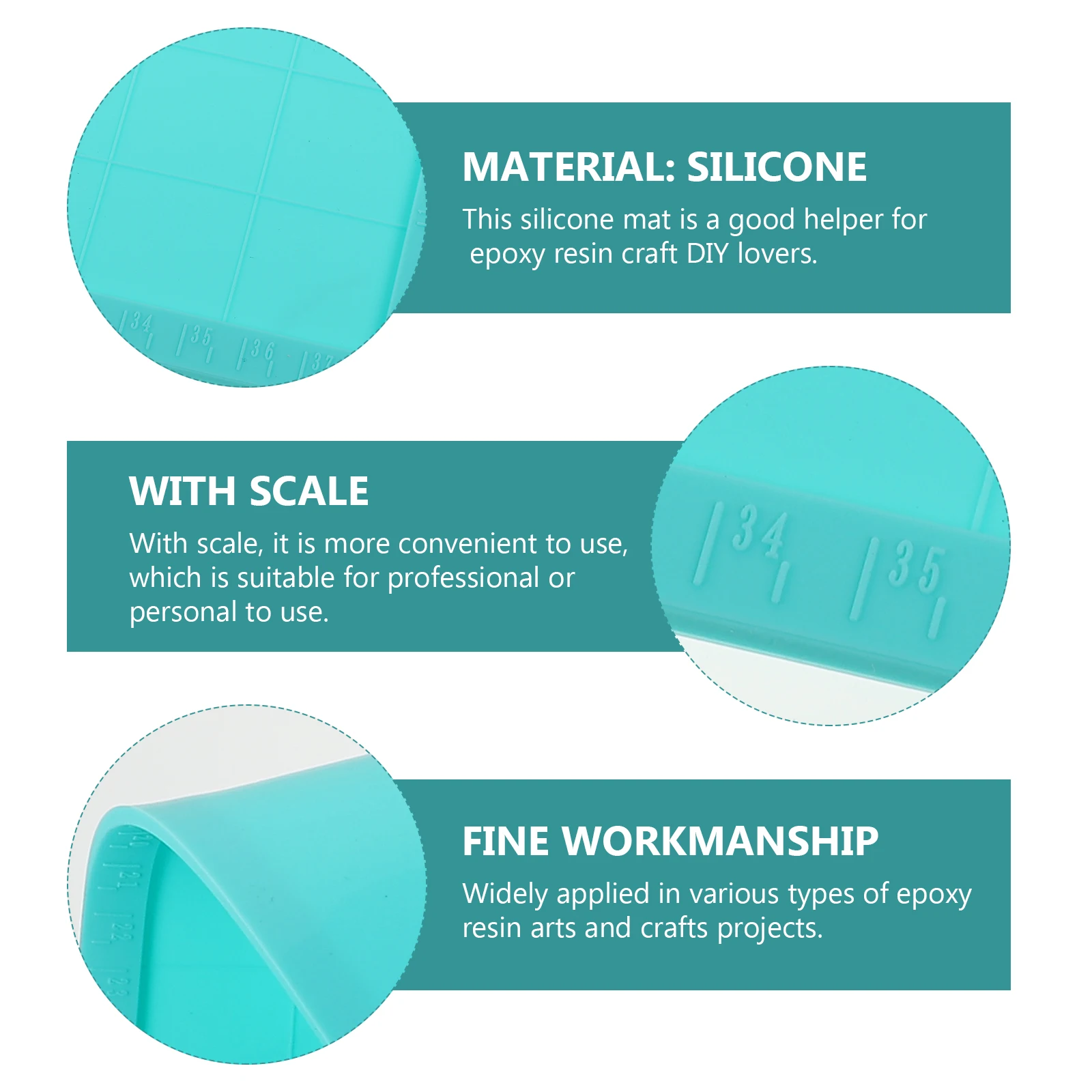 

Silicone Pad Mat Scale Craft Resin H made Heat Insulated Jewelry Casting Non Stick Sheet for Epoxy Arts Gifts Sewing Tools