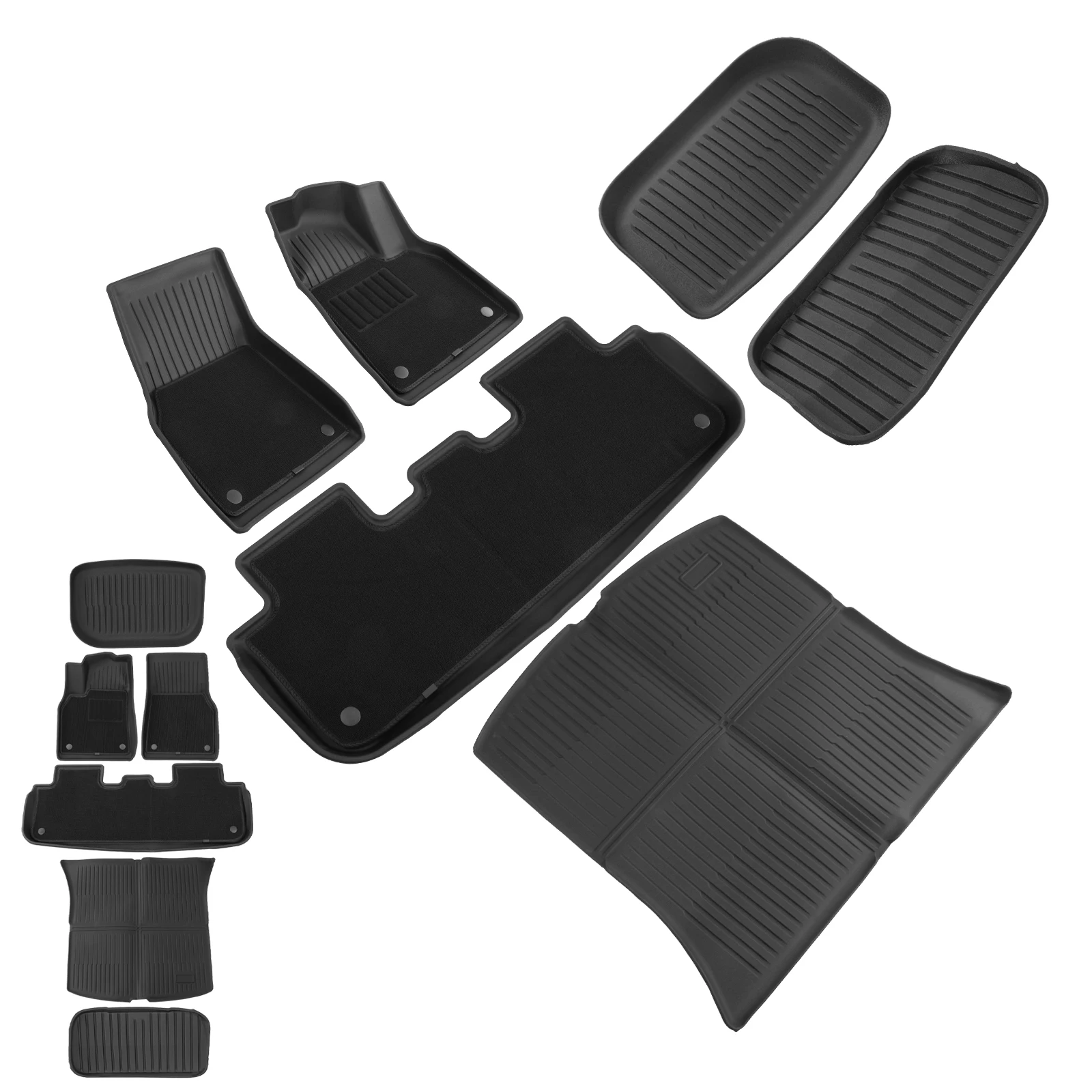 

Floor Mats and Cargo Liners TPE Full Set for Tesla Model Y Juniper 2025-2026 Floor Liners Fit for Tesla Model Y Accessories