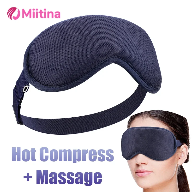 

3 Level Heated Eye Mask 6 Level Vibration Electric Steam 3D Eye Mask Constant Temperature Massage Sleep Shading Smart Timing