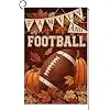 Fall Family and Football Garden Flag 12x18 Pumpkins Maple Leaves Yard Decor jjp
