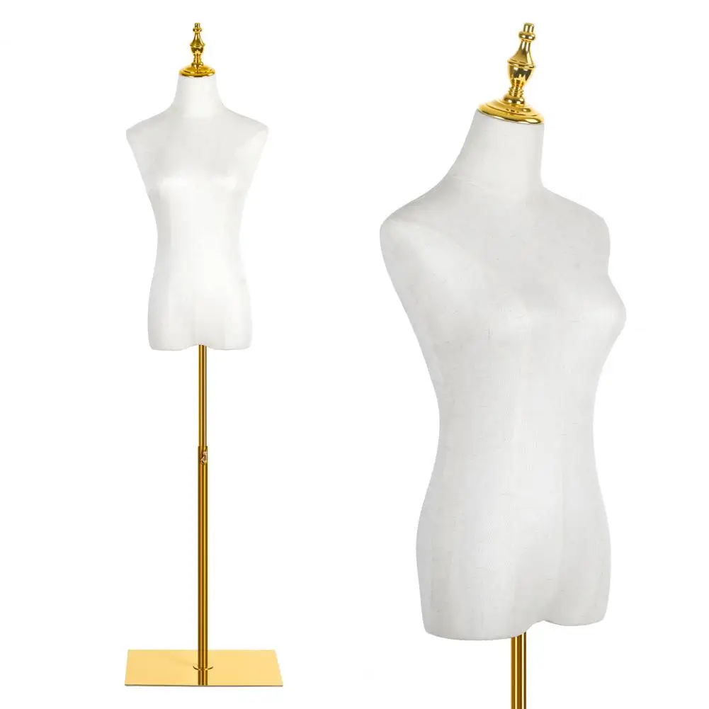 

Female Mannequin Torso Dress Form, 47-75 Inch Adjustable Height Clothing Display Model with Metal Base Stand for Sewing Clothing