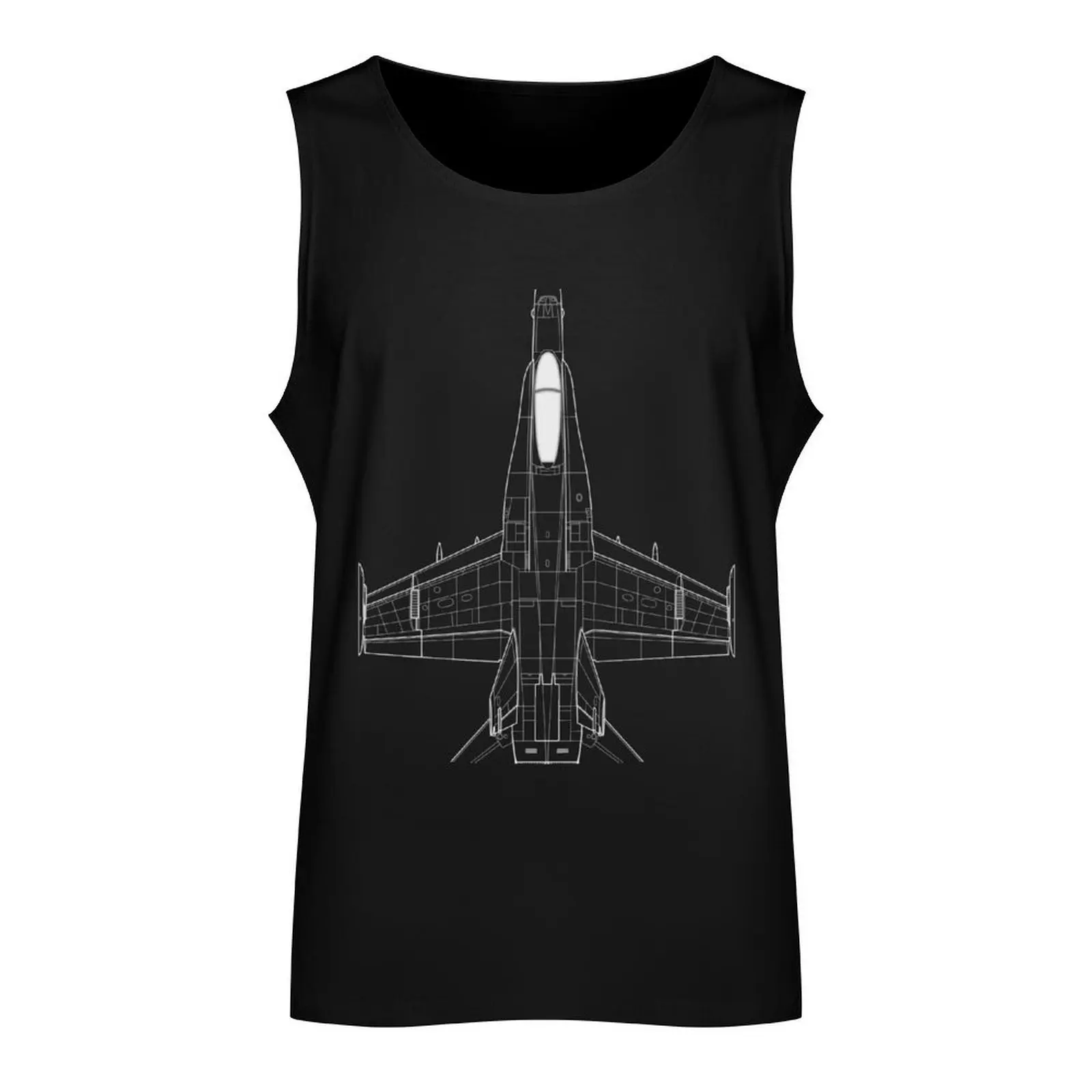 McDonnell Douglas F-18 Hornet Blueprint Tank Top sleeveless shirt man Men's summer vest Men's t shirt gym t-shirts man